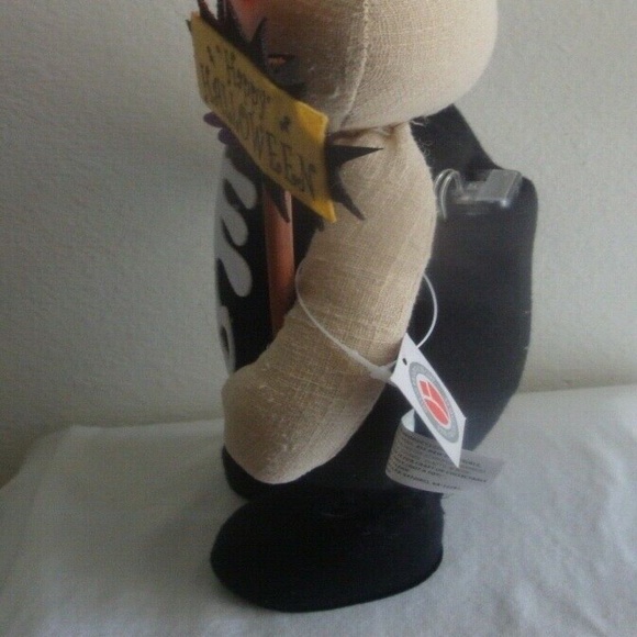 Skeleton w Led Eyes & Happy Halloween sign  Standing Doll  NEW - Picture 4 of 8